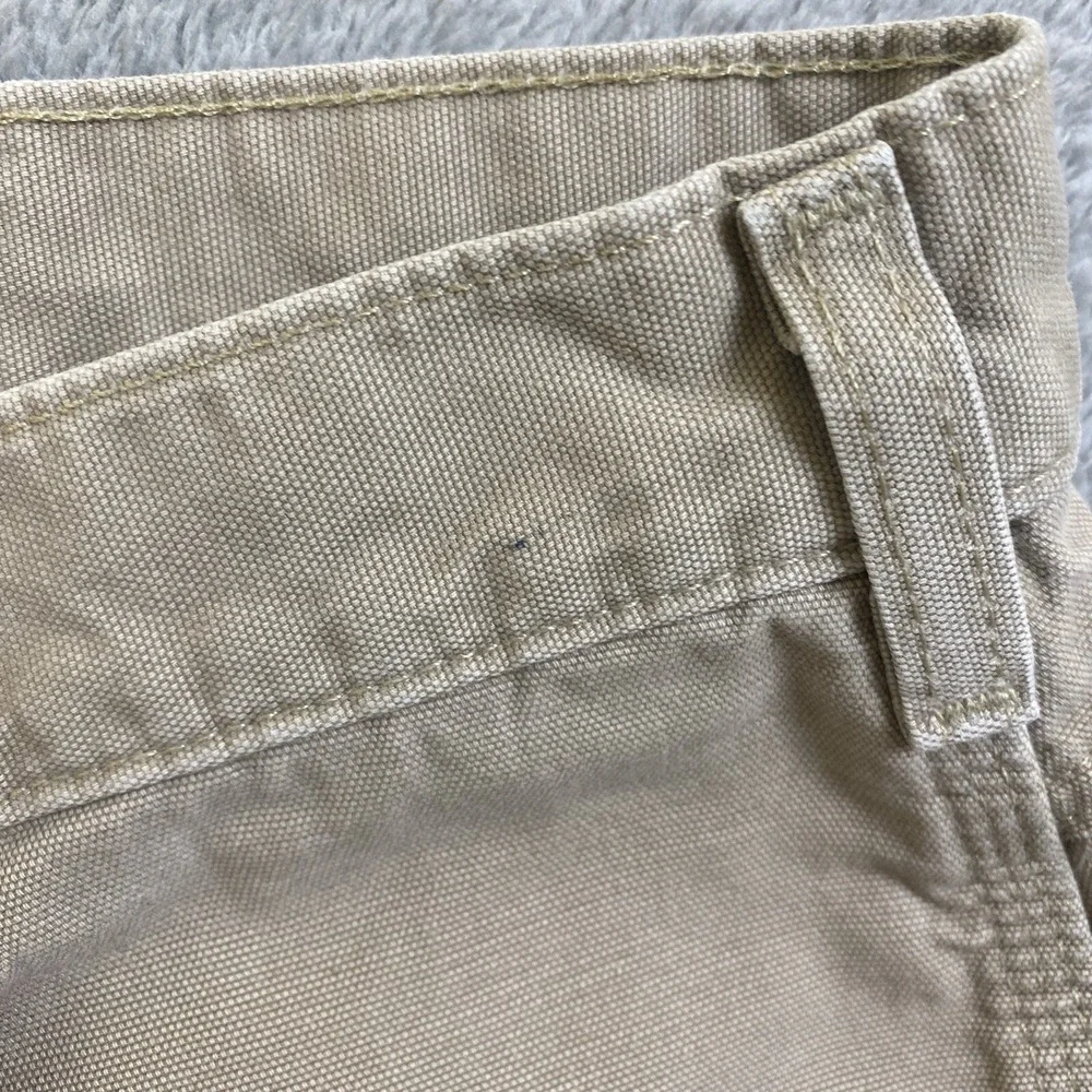 VTG Carhartt Shorts Men Sz 42 Beige Carpenter Cotton Rugged Canvas Work Short